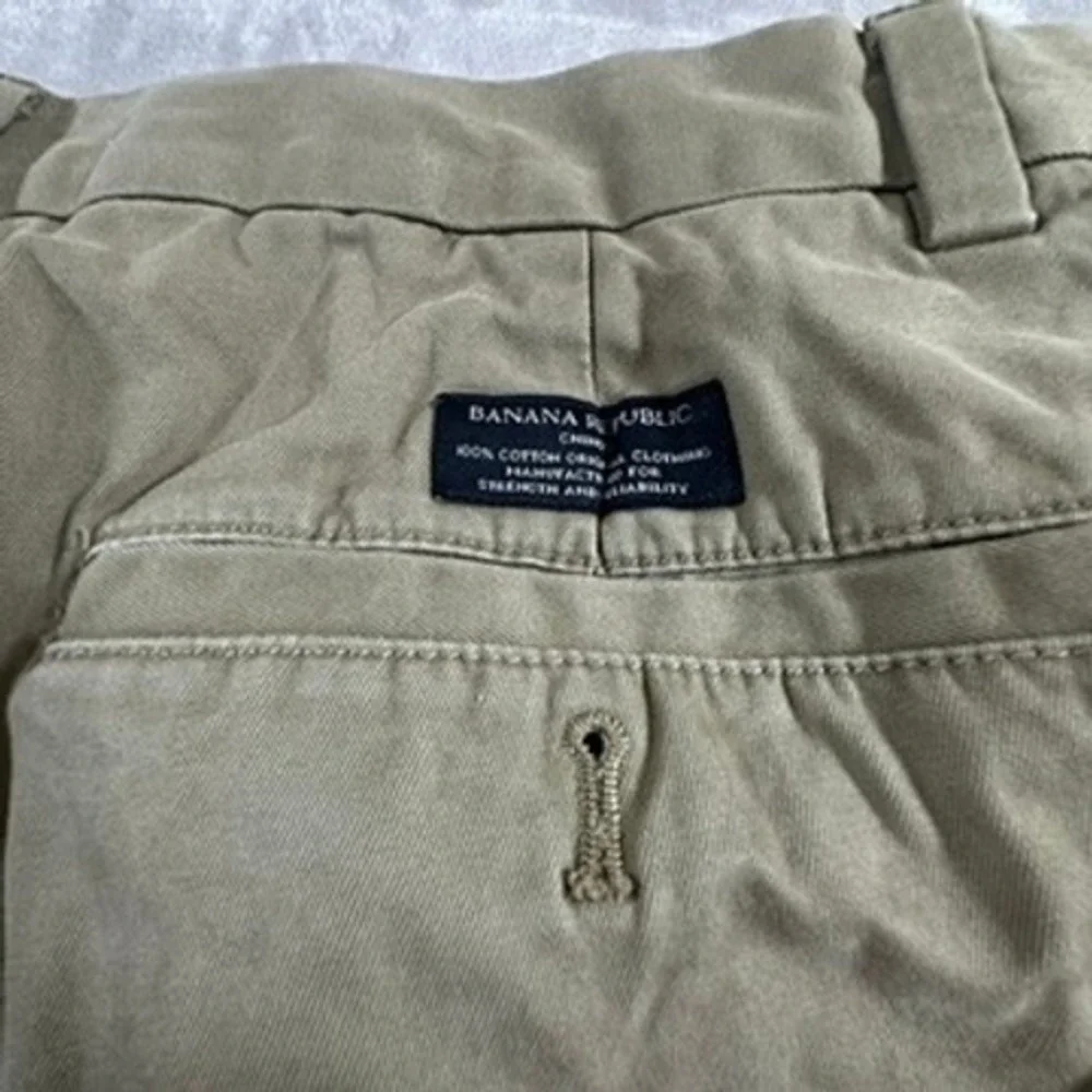 Banana Republic Aiden Chino Preppy Mens Slim Fit Pants 32x30 Khaki Tan